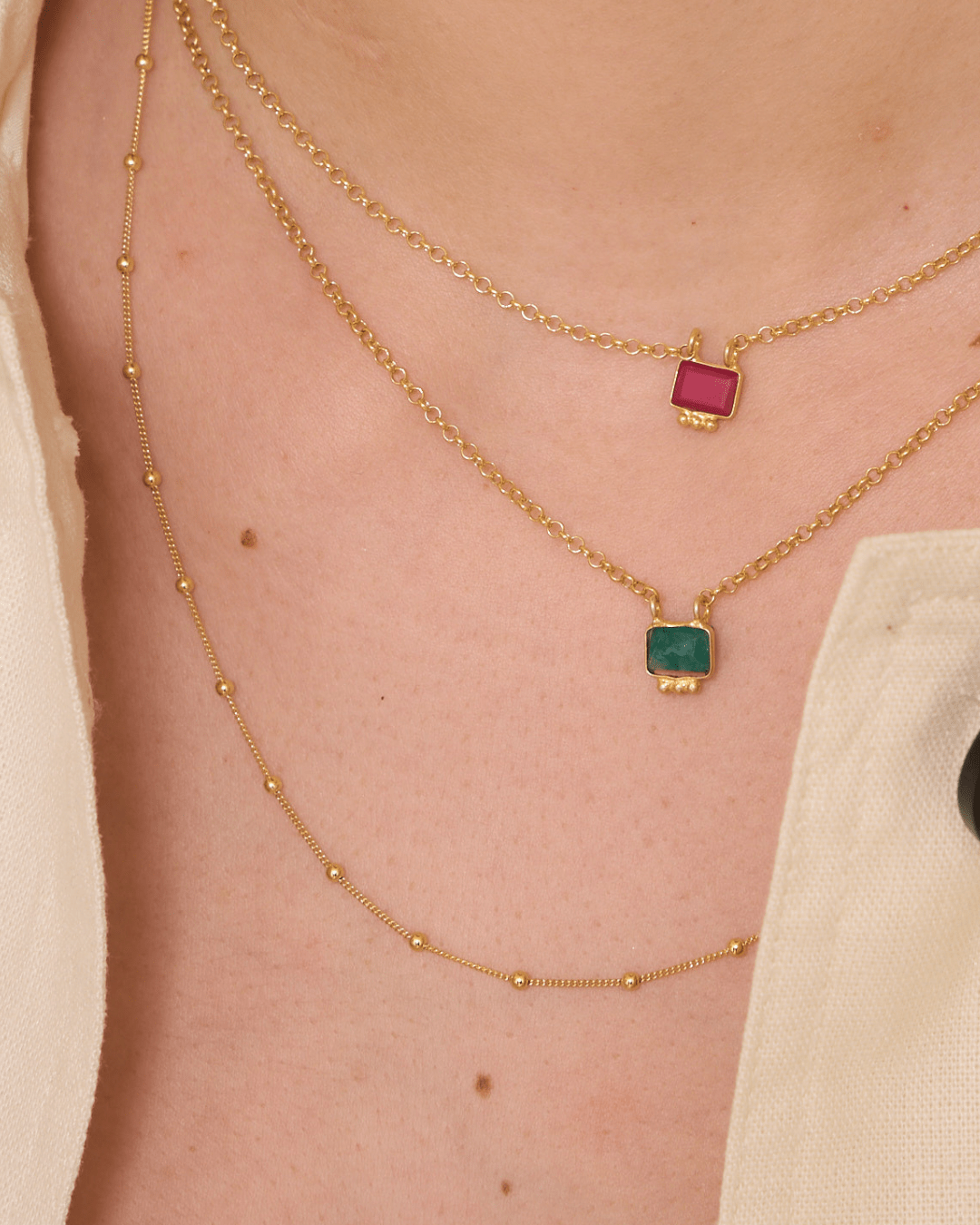 heylove COLLARES COLLAR MINERAL CUADRADO