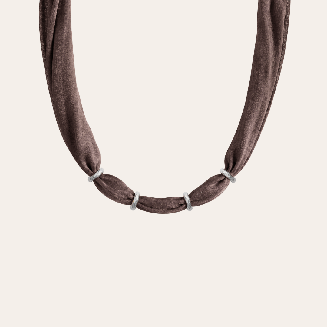 heylove COLLARES COLLAR SEDA PARA PERSONALIZAR MARRÓN CHOCOLATE