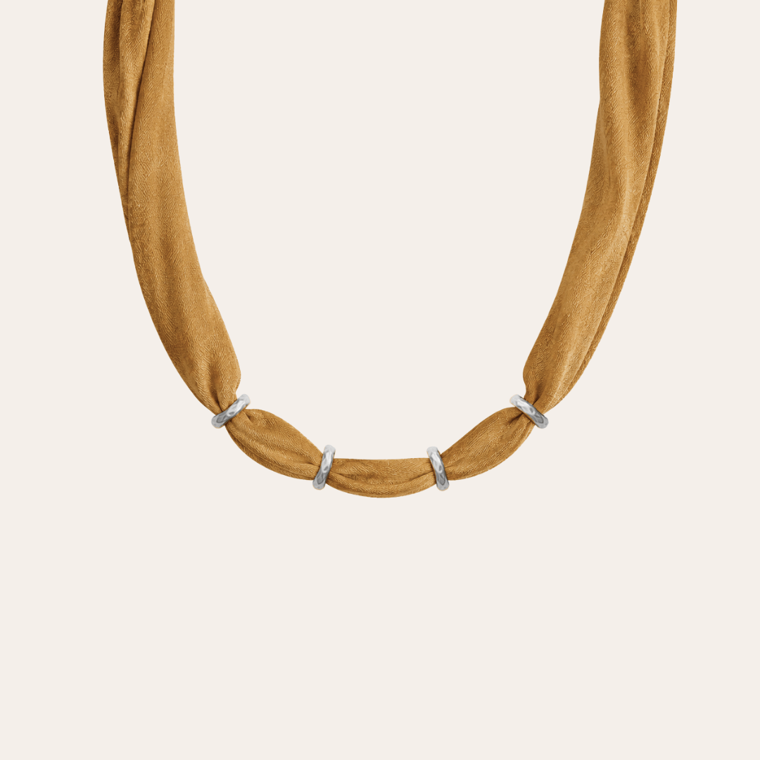heylove COLLARES COLLAR SEDA PARA PERSONALIZAR MOSTAZA