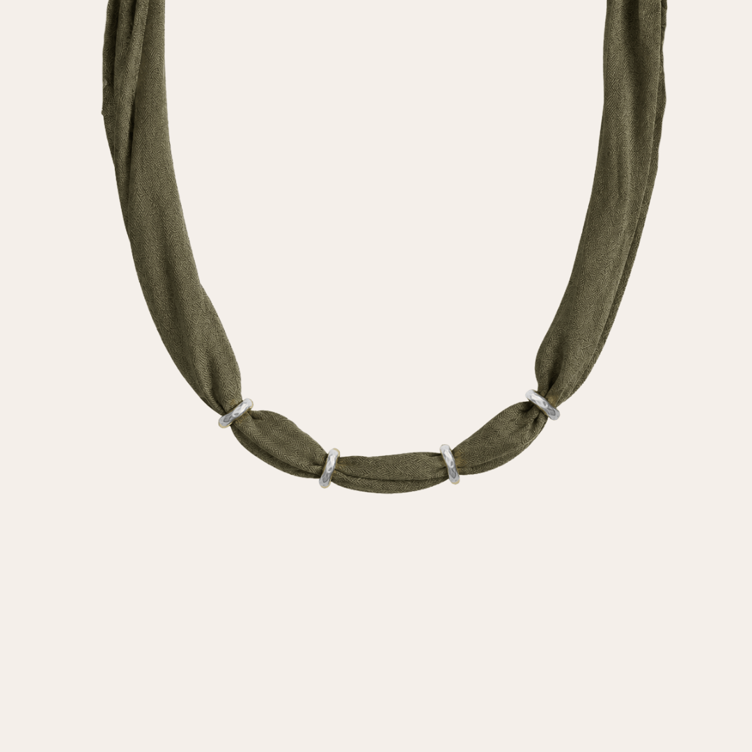 heylove COLLARES COLLAR SEDA PARA PERSONALIZAR VERDE MUSGO