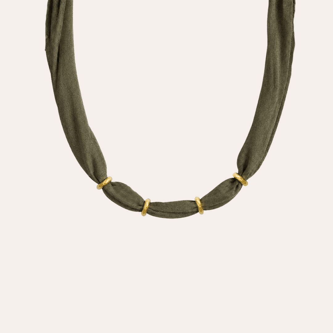 heylove COLLARES COLLAR SEDA PARA PERSONALIZAR VERDE MUSGO