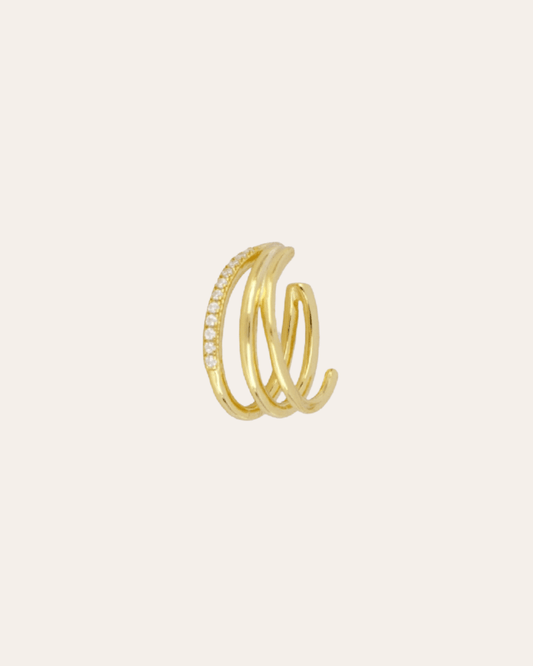 heylove EARCUFF EAR CUFF TRIPLE LINE CZ