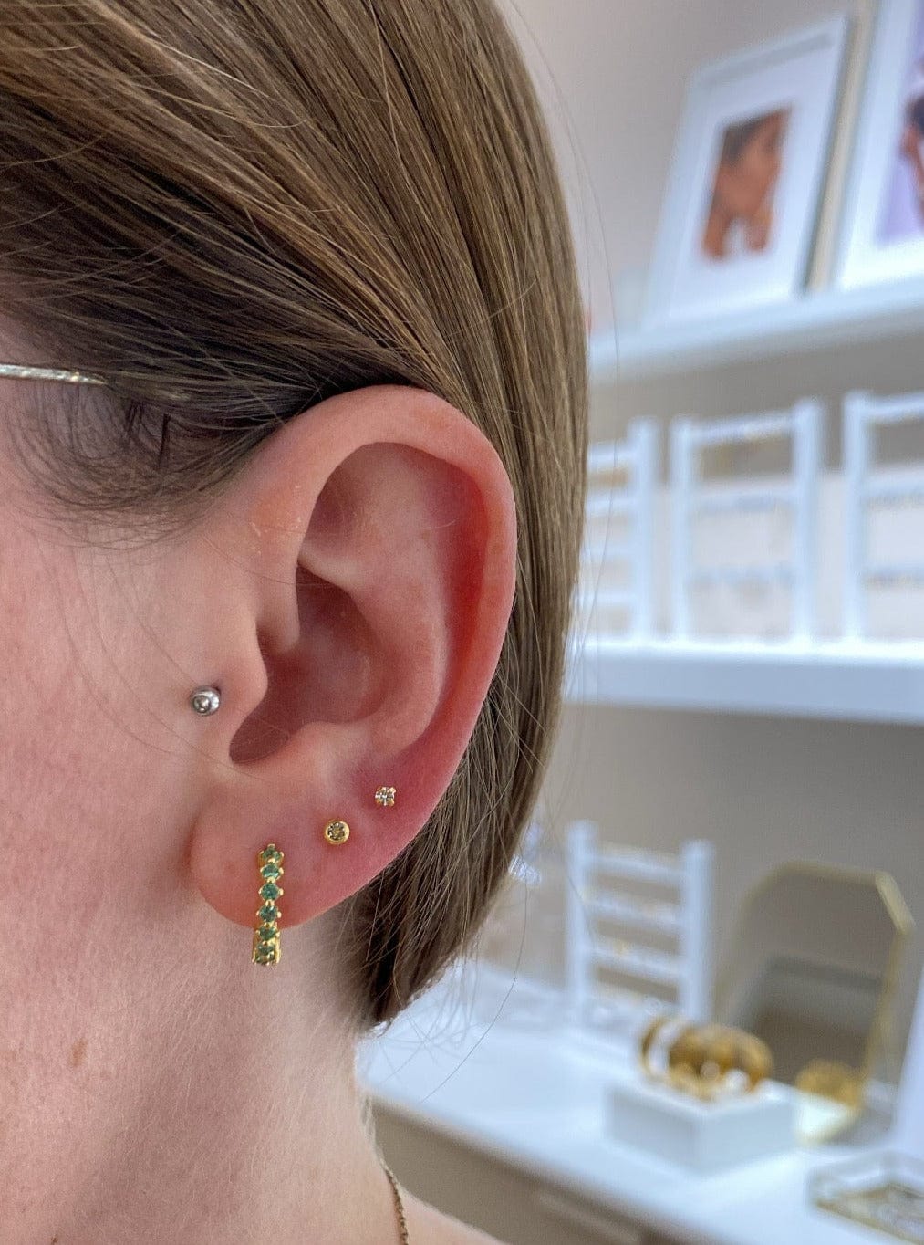 heylove Pendiente primera puesta ABRIL CRISTAL 2 MM ORO