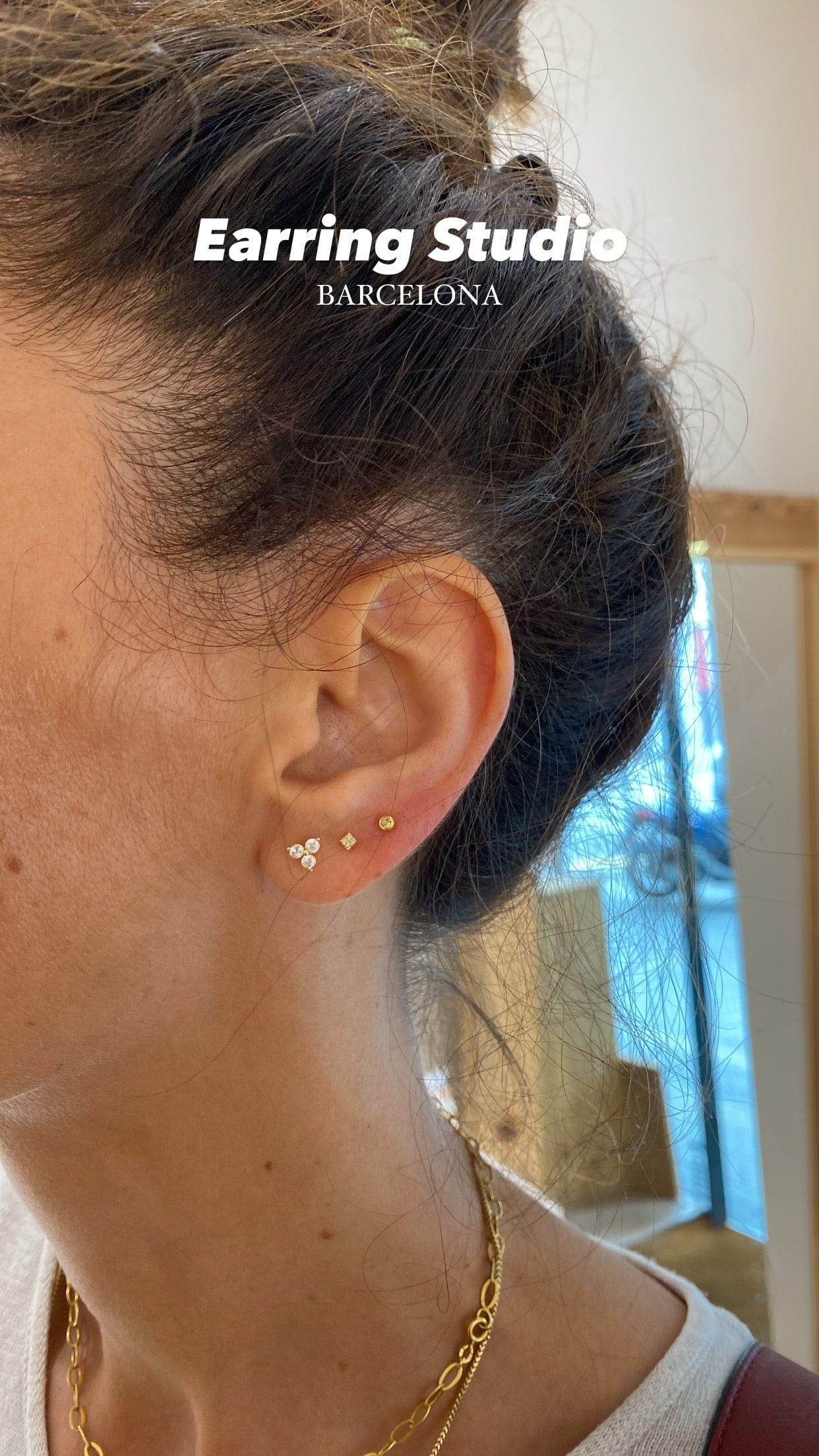 heylove Pendiente primera puesta ABRIL CRISTAL 2 MM ORO