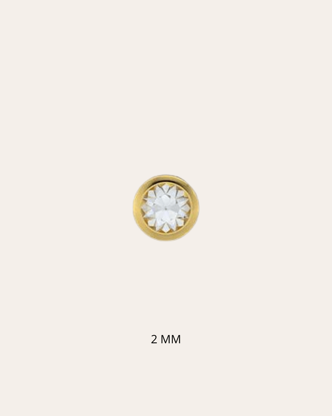 heylove Pendiente primera puesta ABRIL CRISTAL 2 MM ORO