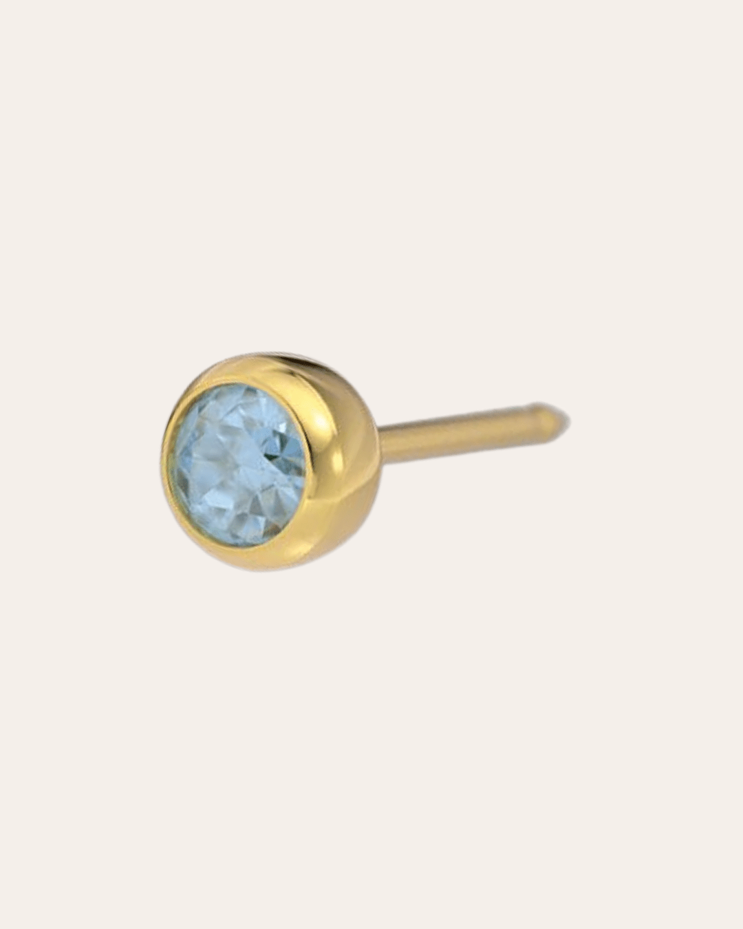 heylove Pendiente primera puesta AGUAMARINA 3 MM ORO