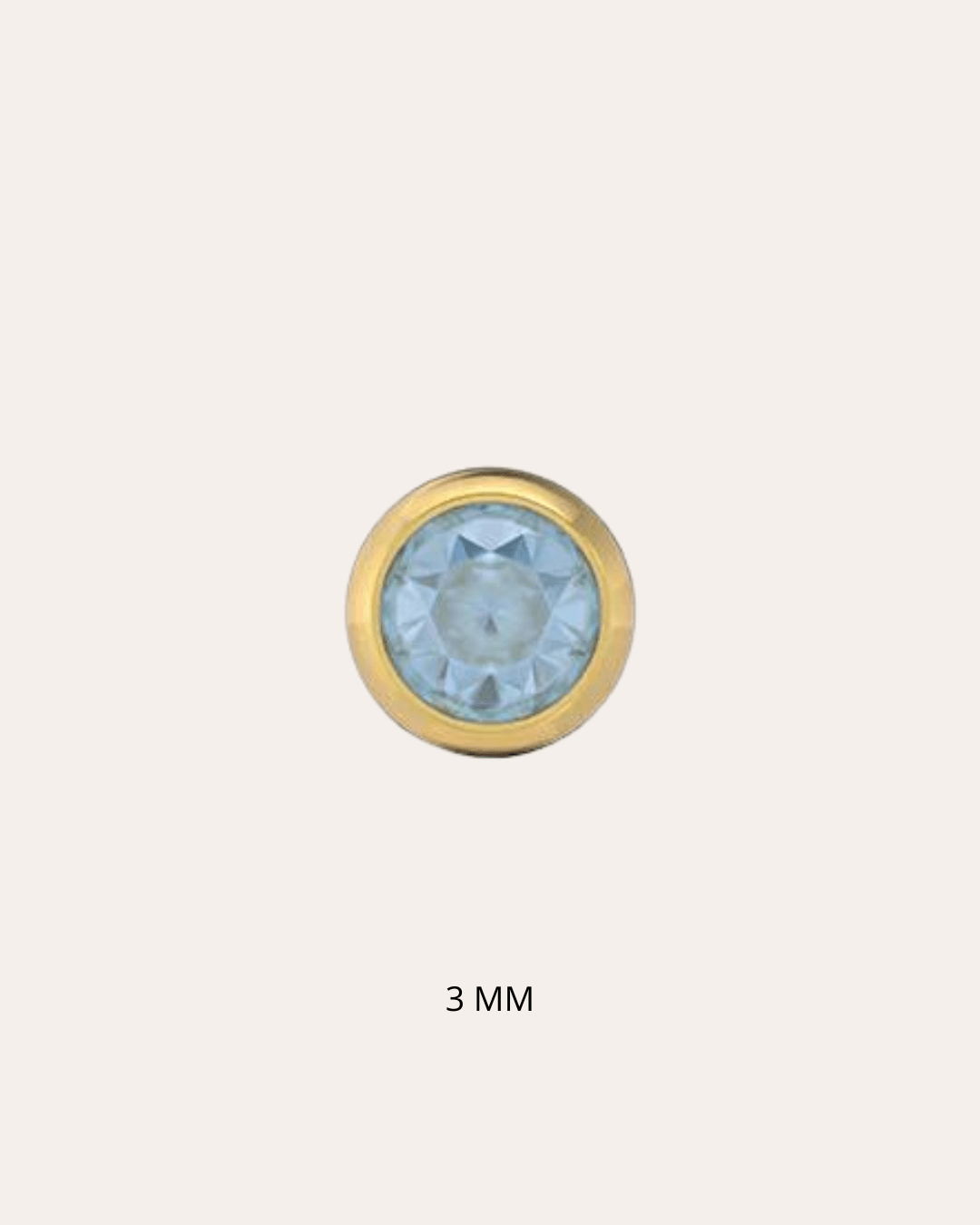 heylove Pendiente primera puesta AGUAMARINA 3 MM ORO