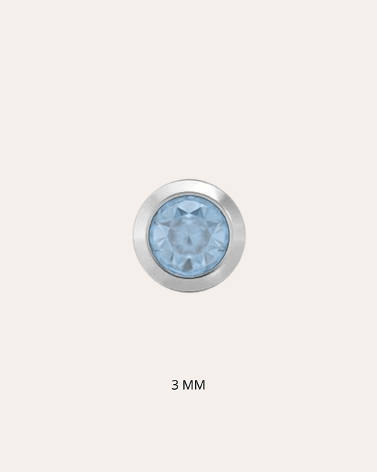 heylove Pendiente primera puesta AGUAMARINA 3 MM PLATA