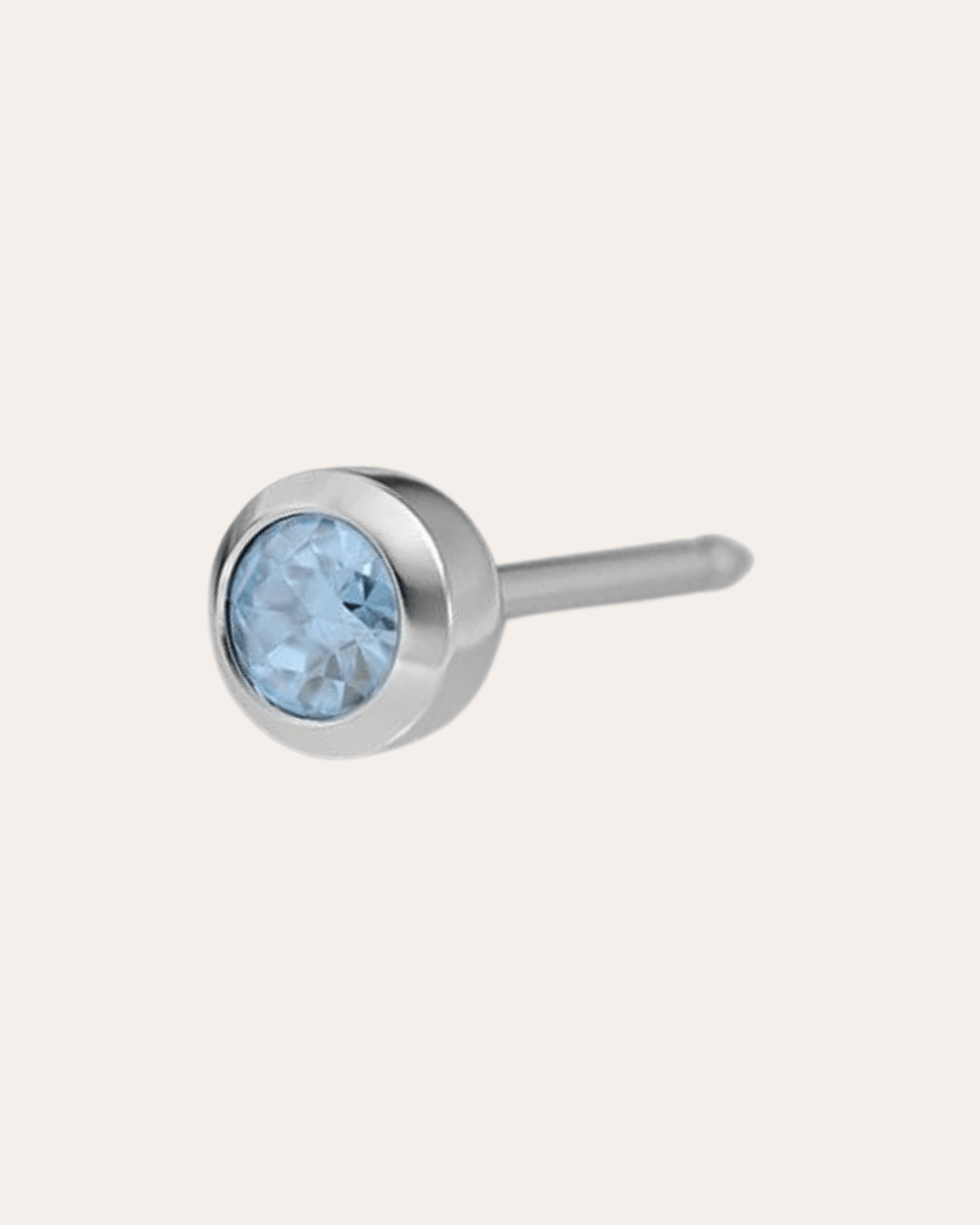 heylove Pendiente primera puesta AGUAMARINA 3 MM PLATA