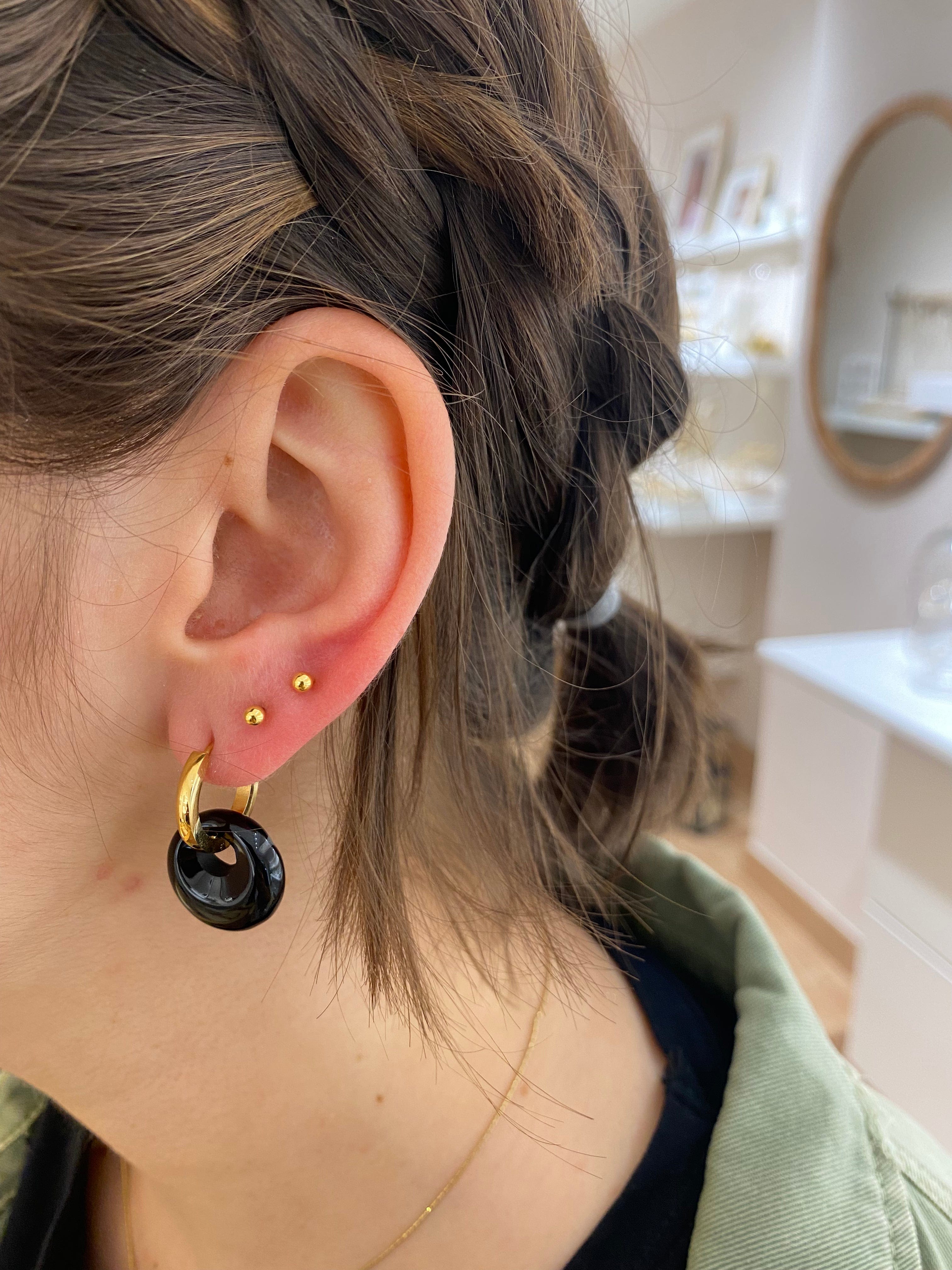 heylove Pendiente primera puesta BOLA 3 MM ORO