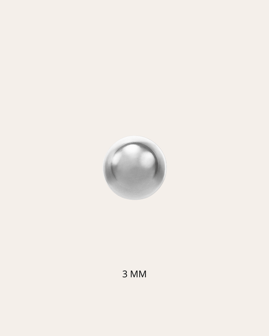 heylove Pendiente primera puesta BOLA 3 MM PLATA