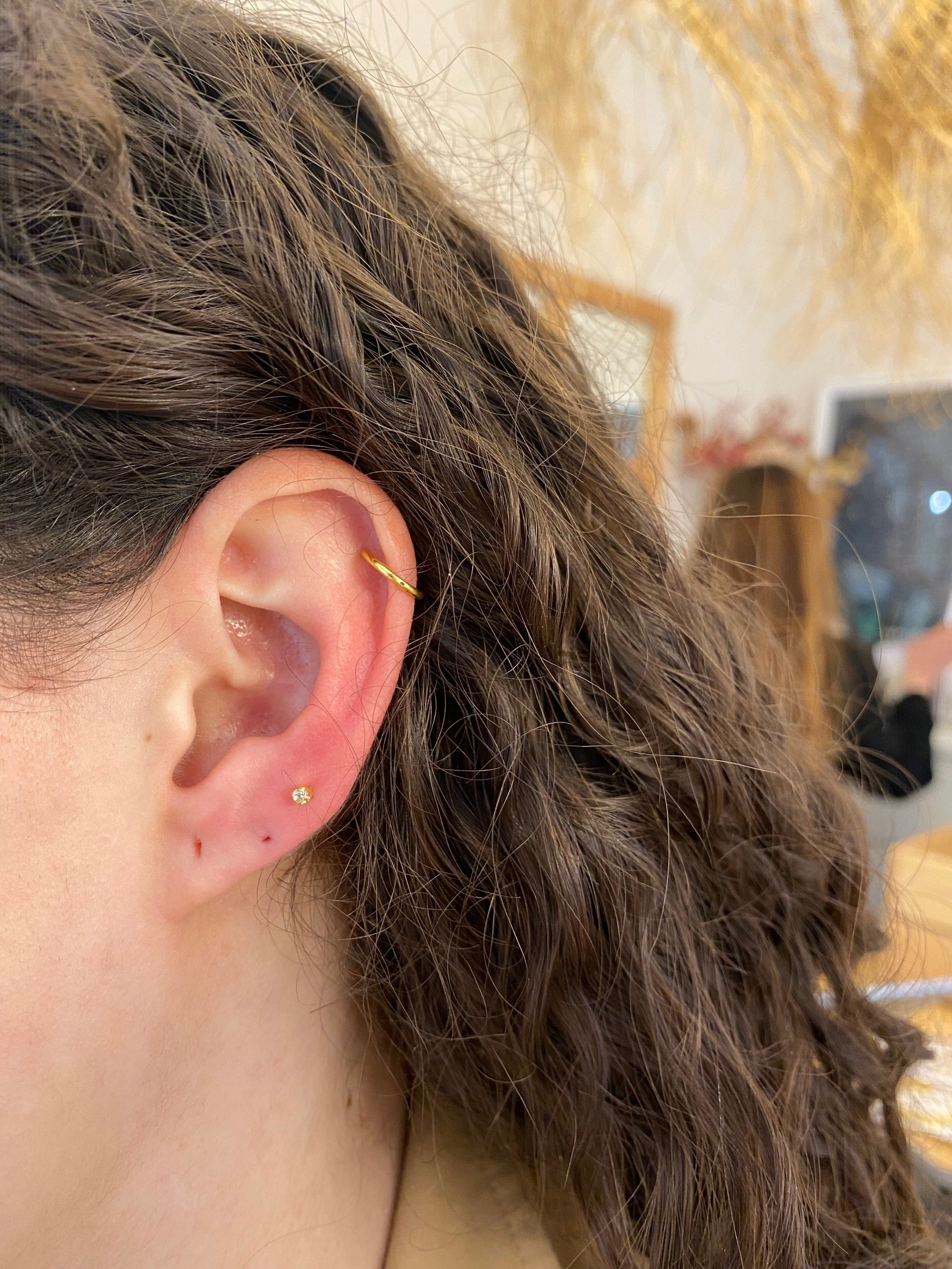 heylove Pendiente primera puesta CIRCONITA 2 MM ORO