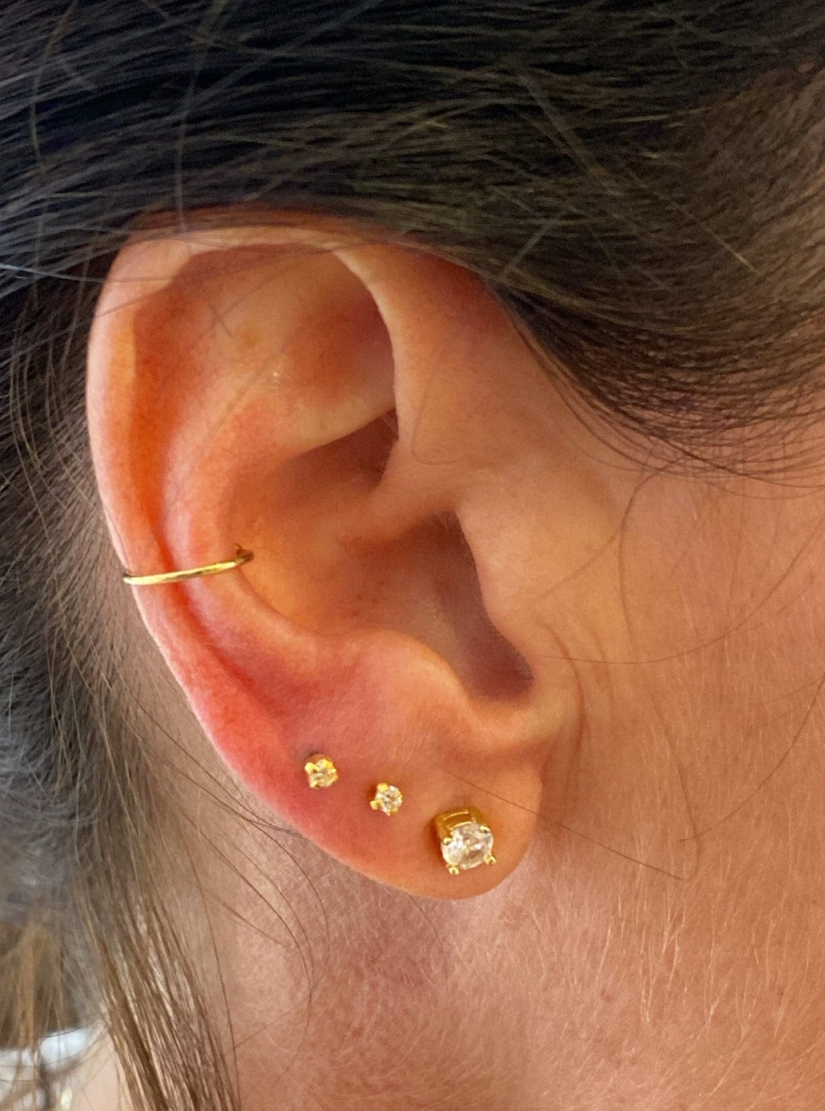 heylove Pendiente primera puesta CIRCONITA 2 MM ORO