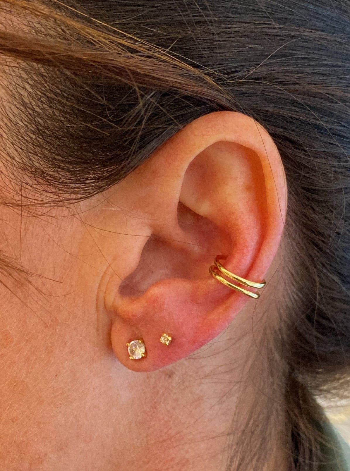 heylove Pendiente primera puesta CIRCONITA 2 MM ORO