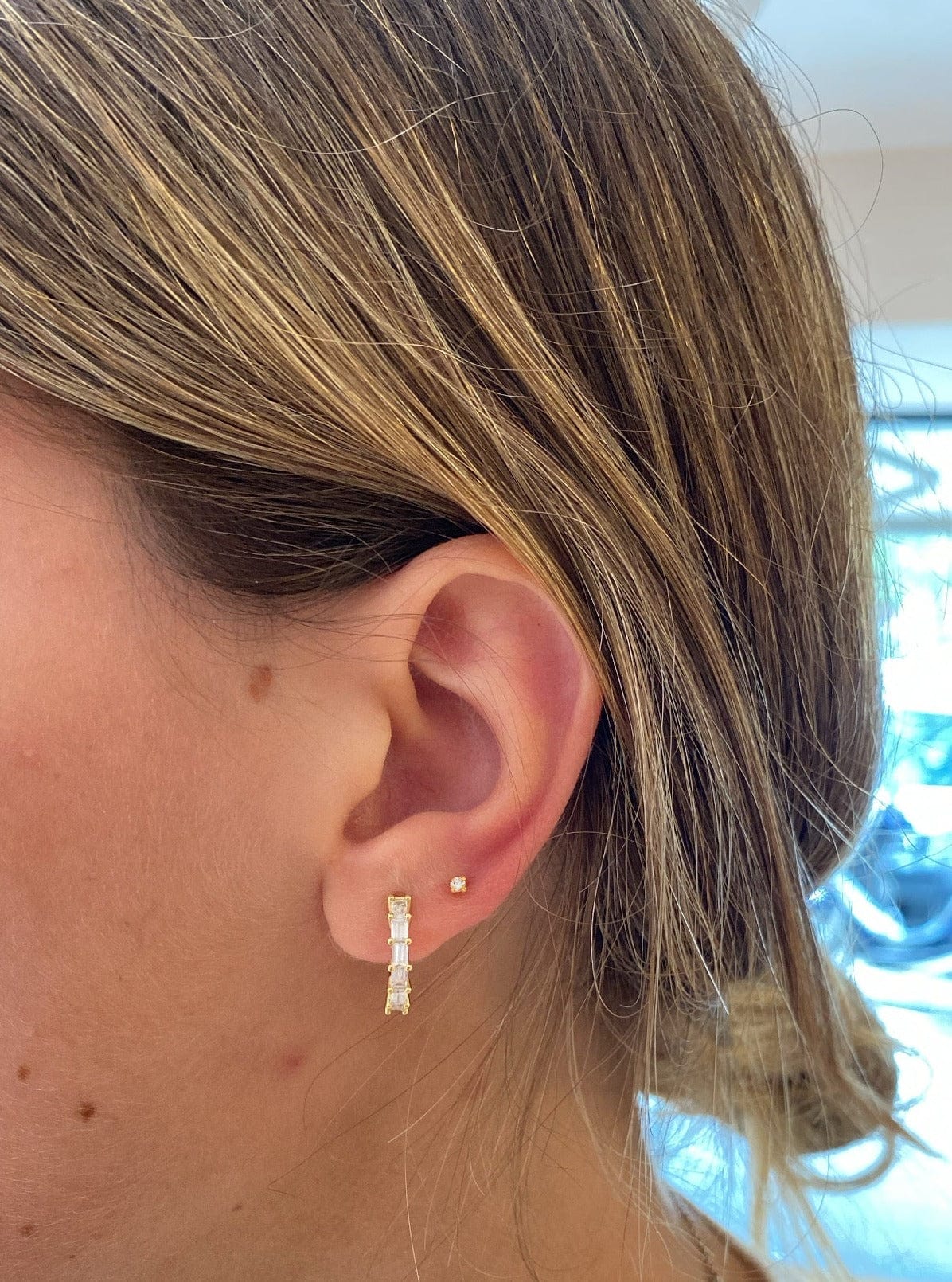 heylove Pendiente primera puesta CIRCONITA 2 MM ORO