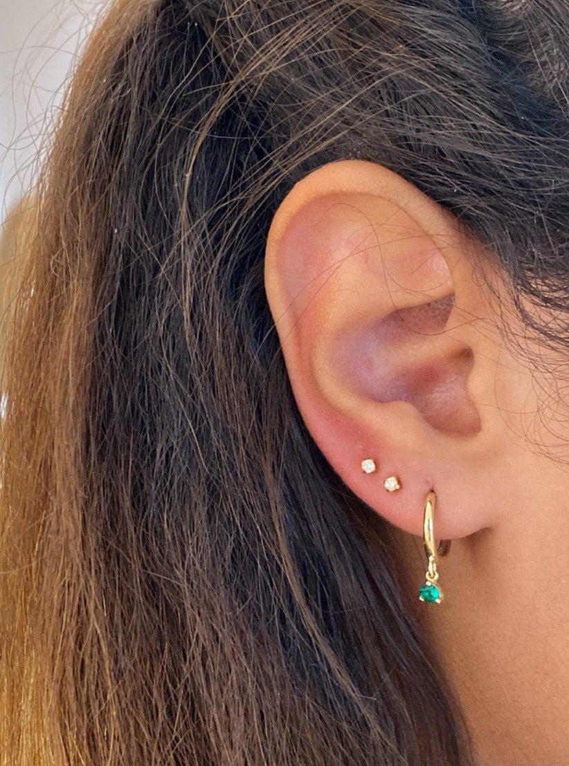 heylove Pendiente primera puesta CIRCONITA 2 MM ORO