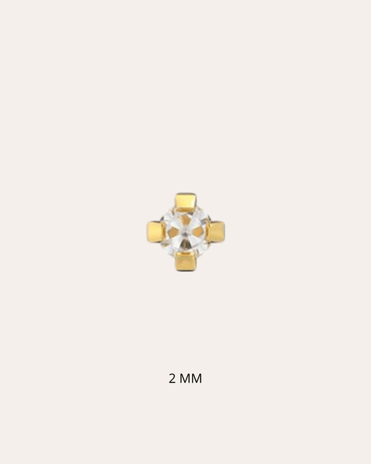 heylove Pendiente primera puesta CIRCONITA 2 MM ORO