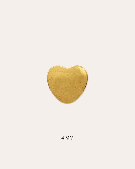 heylove Pendiente primera puesta CORAZÓN 4 MM ORO