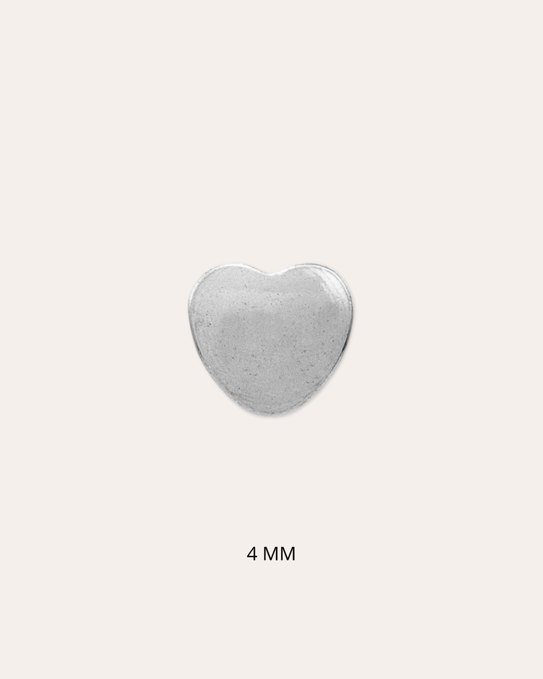 heylove Pendiente primera puesta CORAZÓN 4 MM PLATA