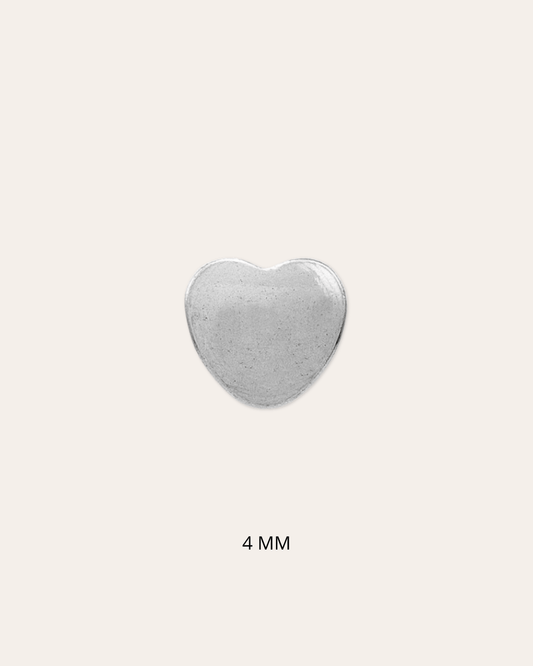 heylove Pendiente primera puesta CORAZÓN 4 MM PLATA