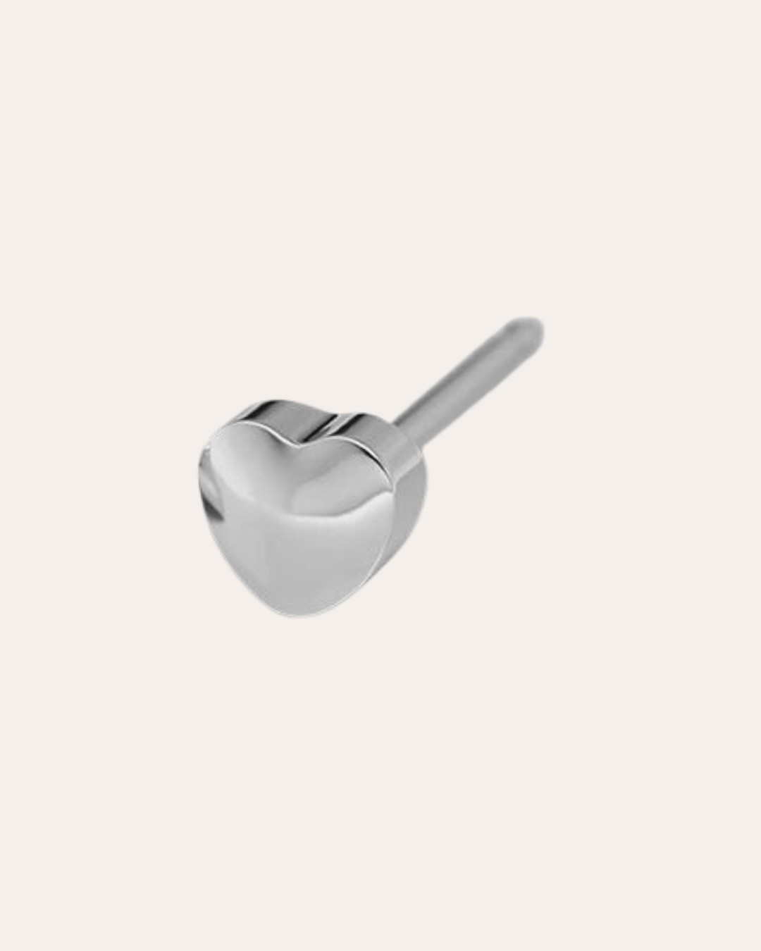 heylove Pendiente primera puesta CORAZÓN 4 MM PLATA