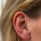 heylove Pendiente primera puesta CRISTAL 3 MM ORO