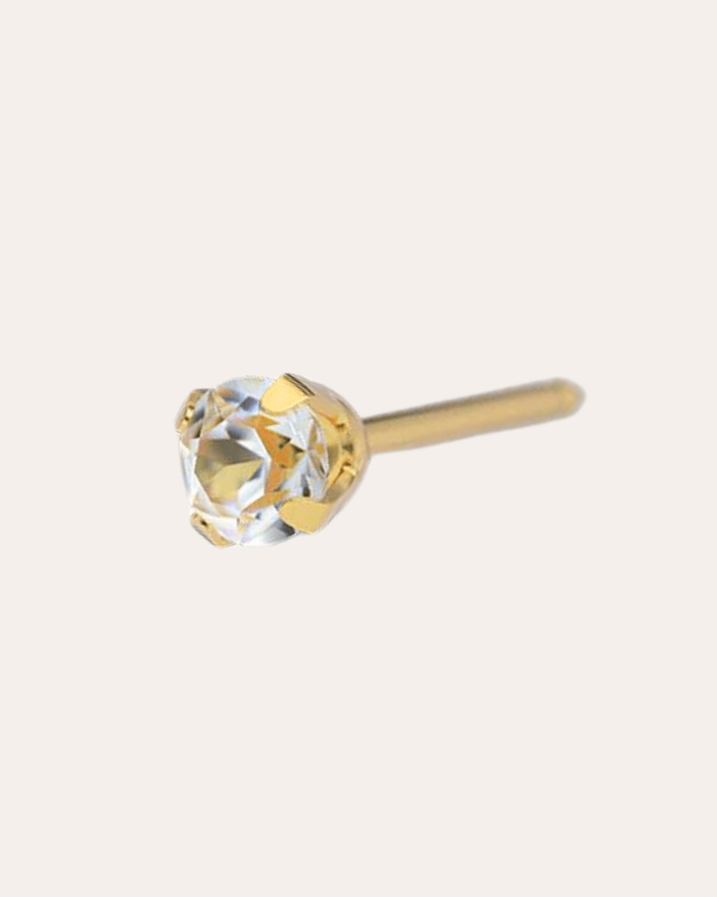 heylove Pendiente primera puesta CRISTAL 3 MM ORO