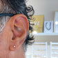 heylove Pendiente primera puesta CRISTAL 3 MM PLATA