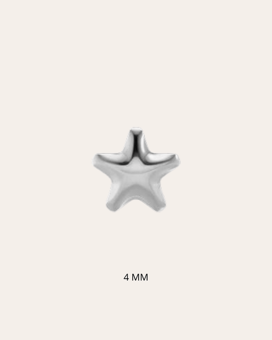 heylove Pendiente primera puesta ESTRELLA 3 MM PLATA