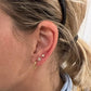 heylove Pendiente primera puesta FLOR CRISTALES 5 MM ORO