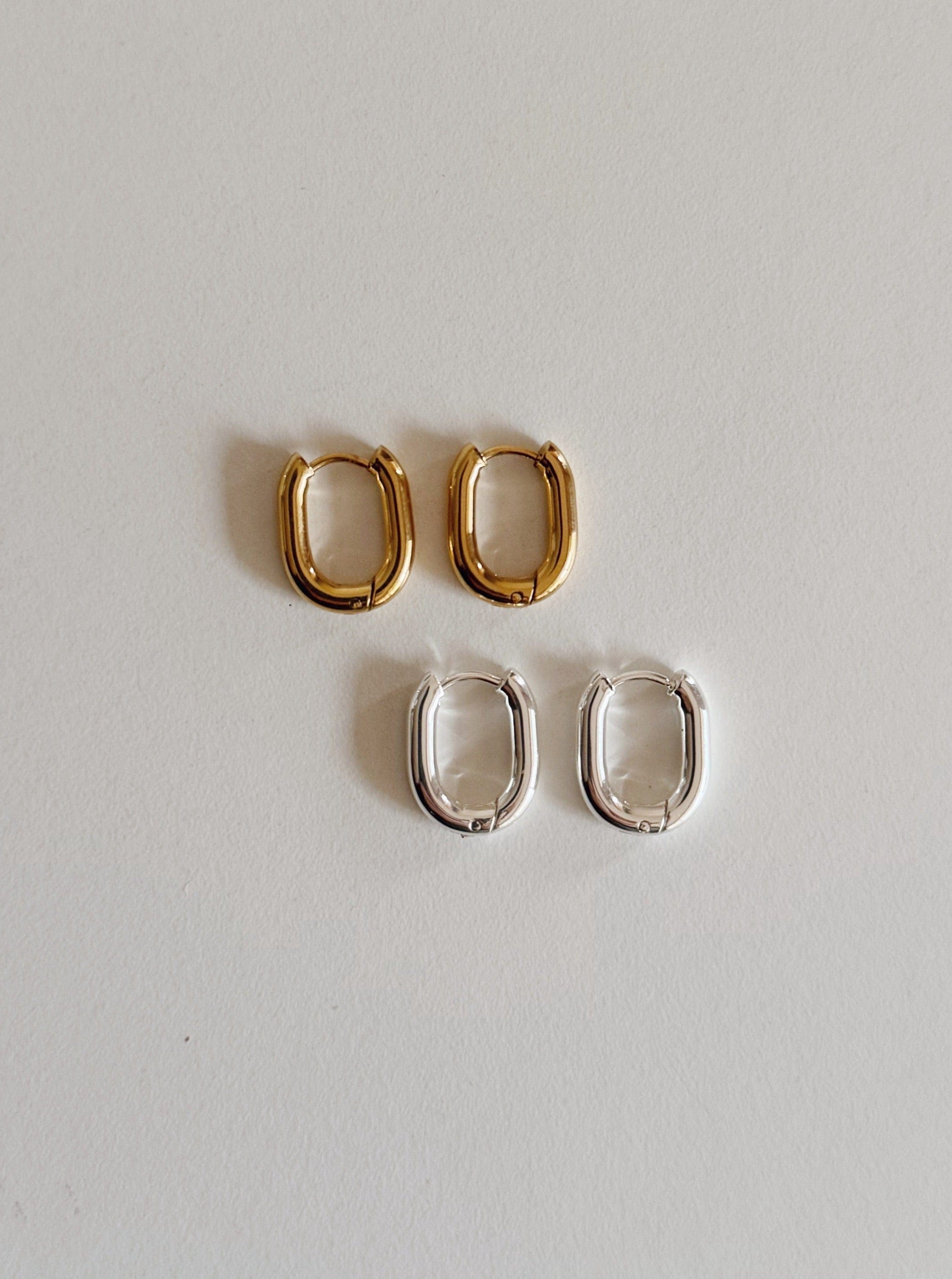 heylove PENDIENTES AROS RECTANGLE HOOPS ACERO