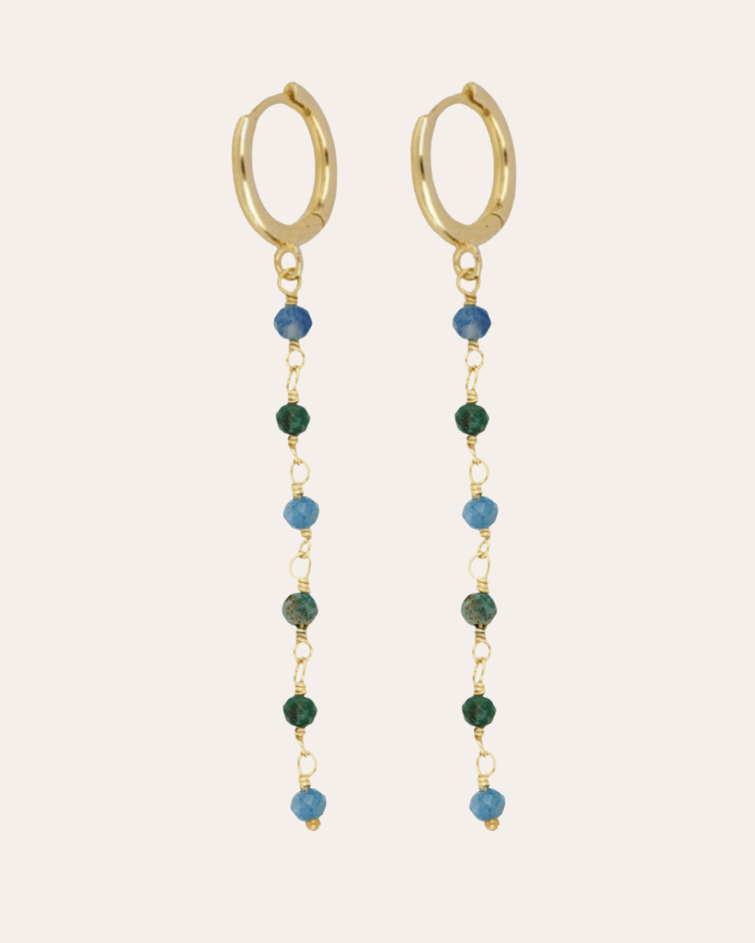 heylove PENDIENTES PENDIENTES CRISOCOLA CHAIN HOOPS