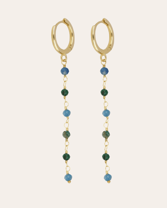 heylove PENDIENTES PENDIENTES CRISOCOLA CHAIN HOOPS
