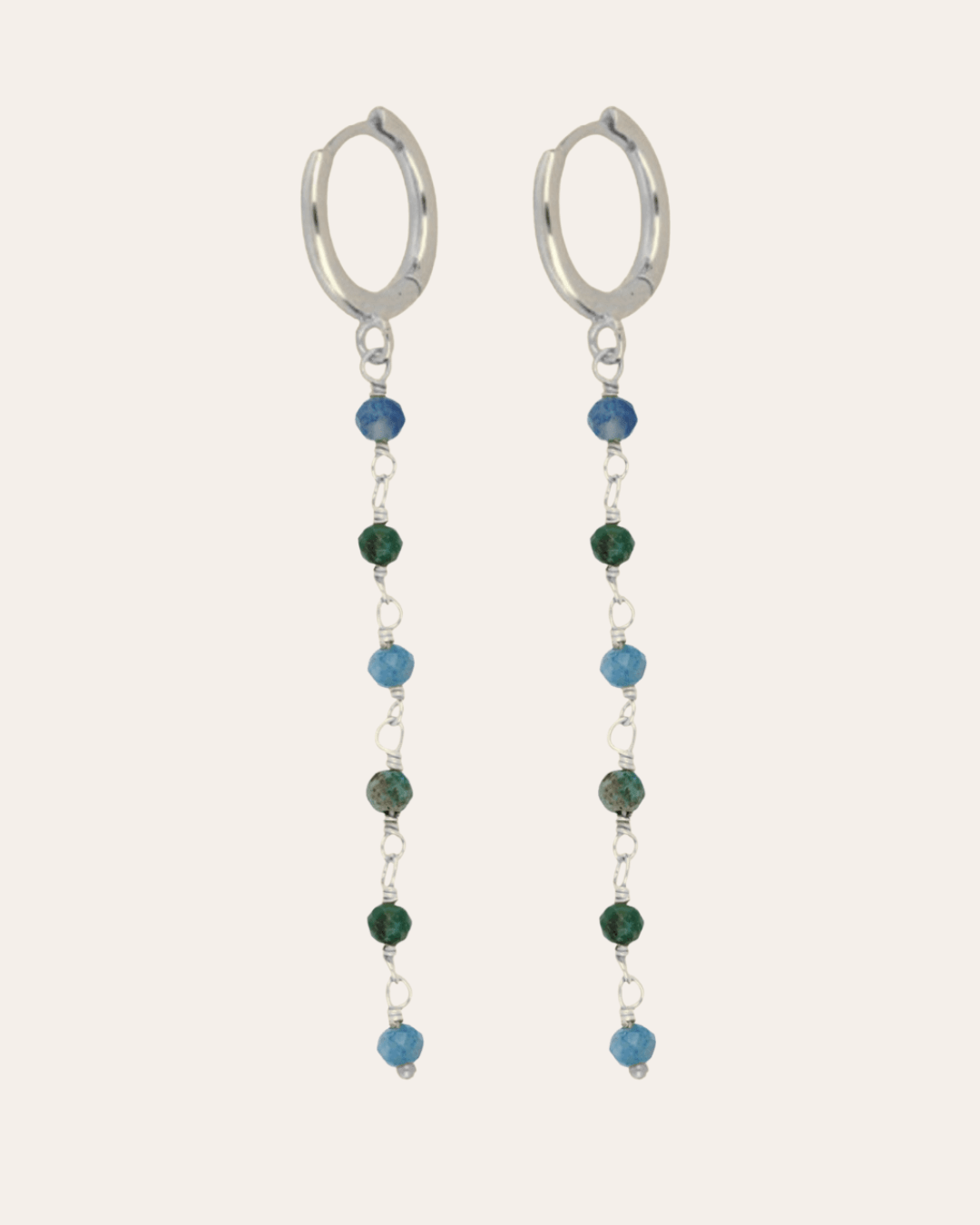 heylove PENDIENTES PENDIENTES CRISOCOLA CHAIN HOOPS