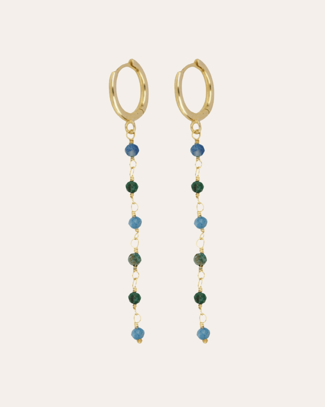 heylove PENDIENTES PENDIENTES CRISOCOLA CHAIN HOOPS