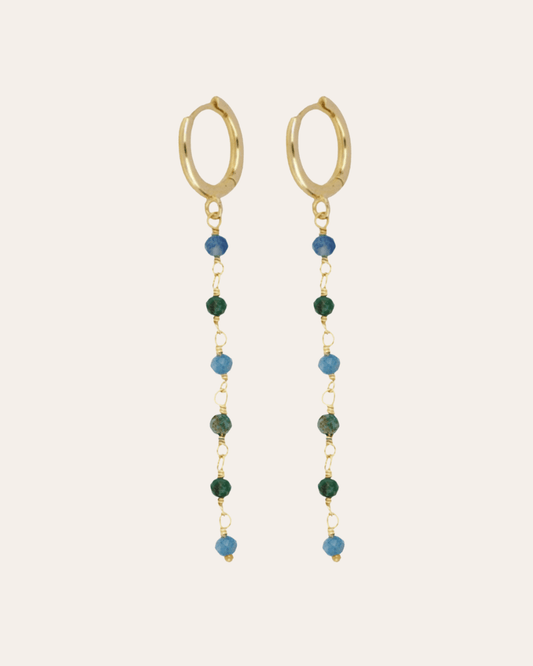 heylove PENDIENTES PENDIENTES CRISOCOLA CHAIN HOOPS
