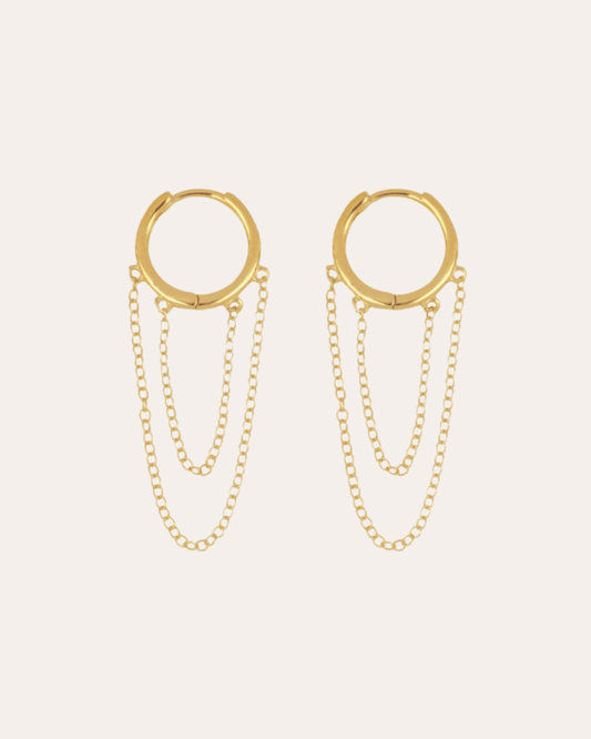 heylove PENDIENTES PENDIENTES DAKOTA DOUBLE CHAIN