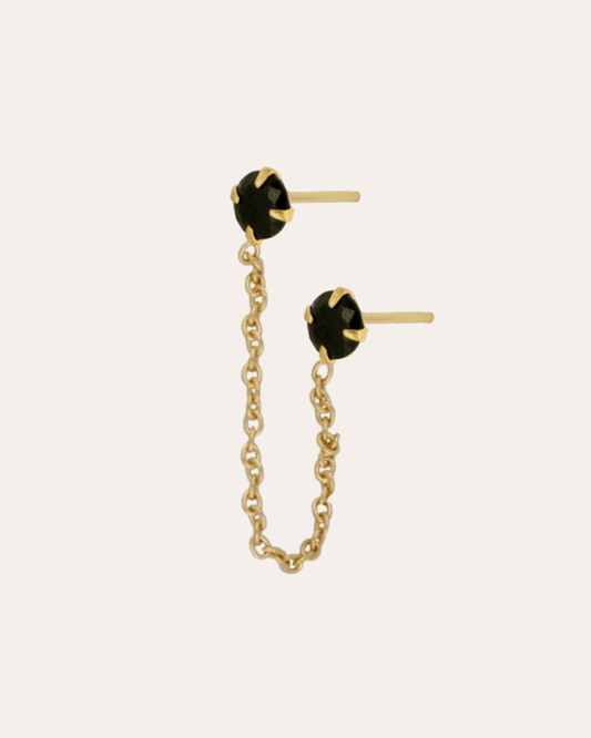 heylove PENDIENTES PENDIENTES DOT DOBLE NEGRO