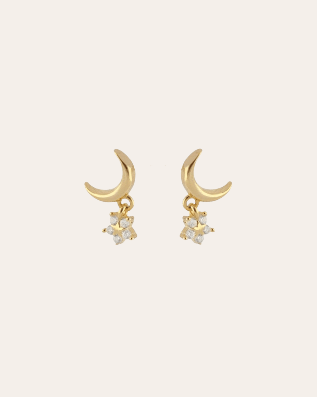 heylove PENDIENTES PENDIENTES LUNA Y ESTRELLA CZ