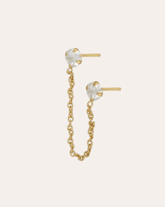 heylove PENDIENTES PENDIENTES MINI DOT BLANCO DOBLE