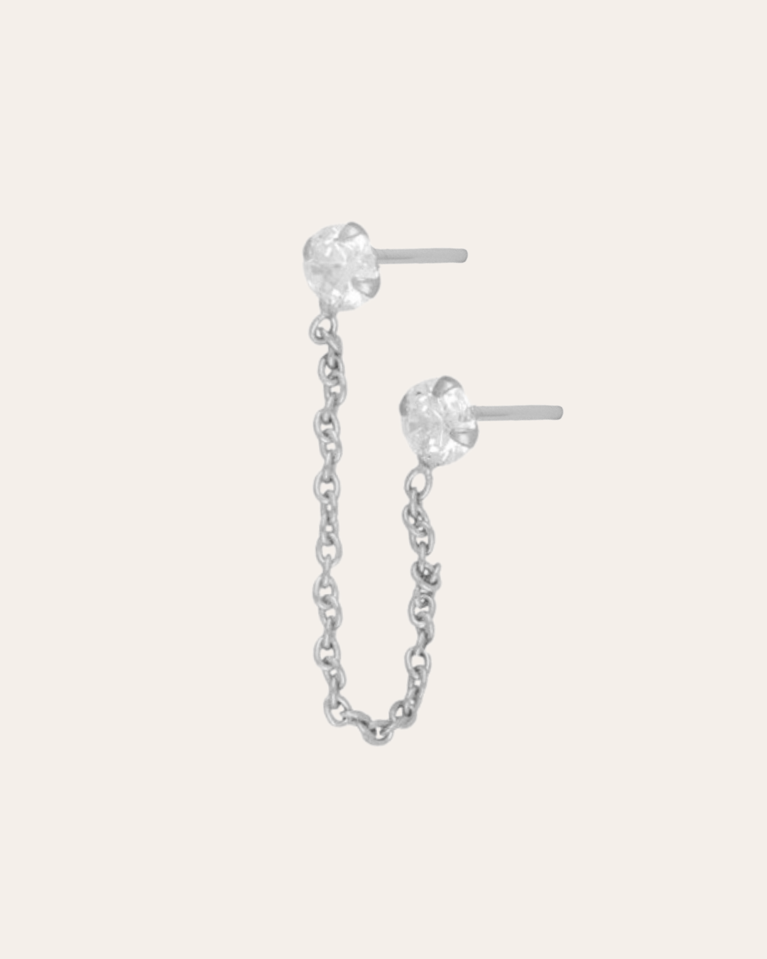 heylove PENDIENTES PENDIENTES MINI DOT BLANCO DOBLE