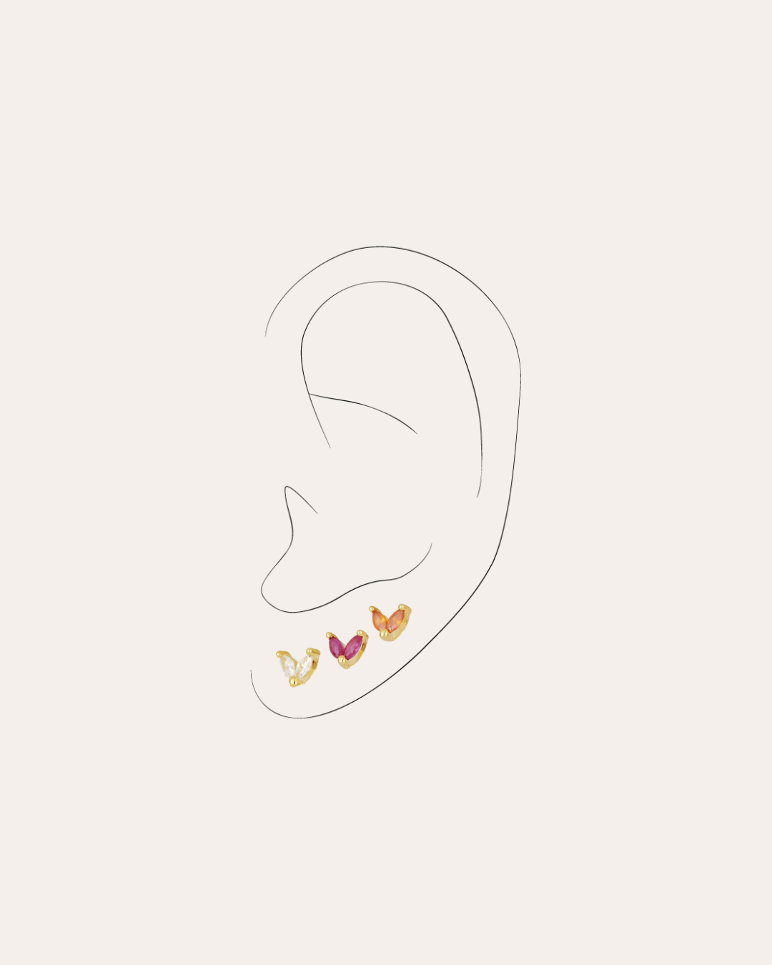 heylove PENDIENTES PENDIENTES MINI HALF FLOWER