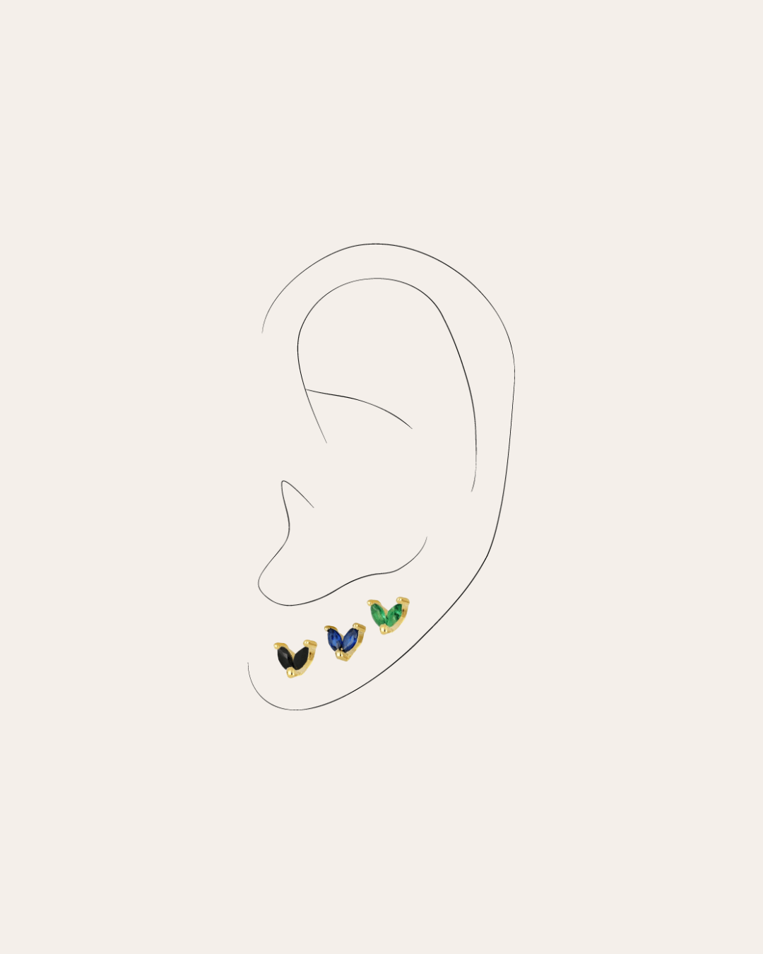 heylove PENDIENTES PENDIENTES MINI HALF FLOWER