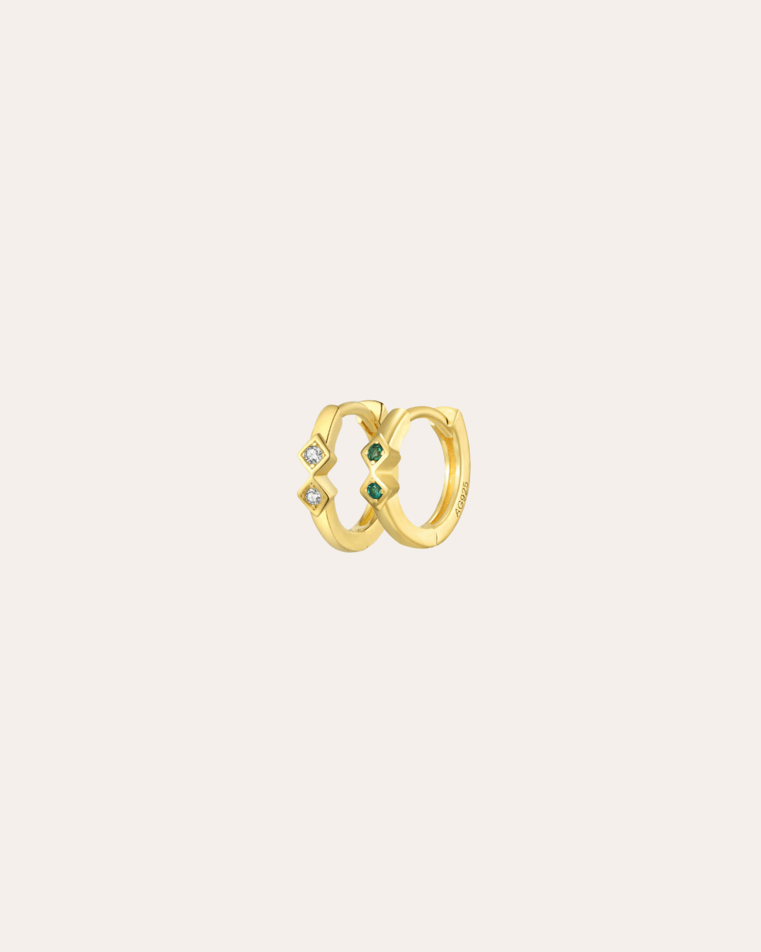 heylove PENDIENTES PENDIENTES MINI ROMBOS HOOPS