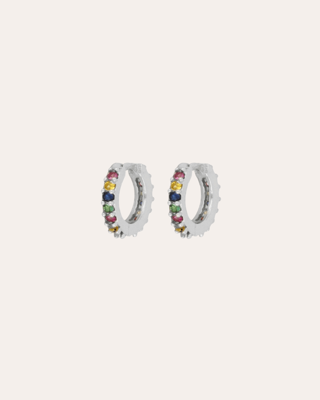 heylove PENDIENTES PENDIENTES RAINBOW CZ HOOPS