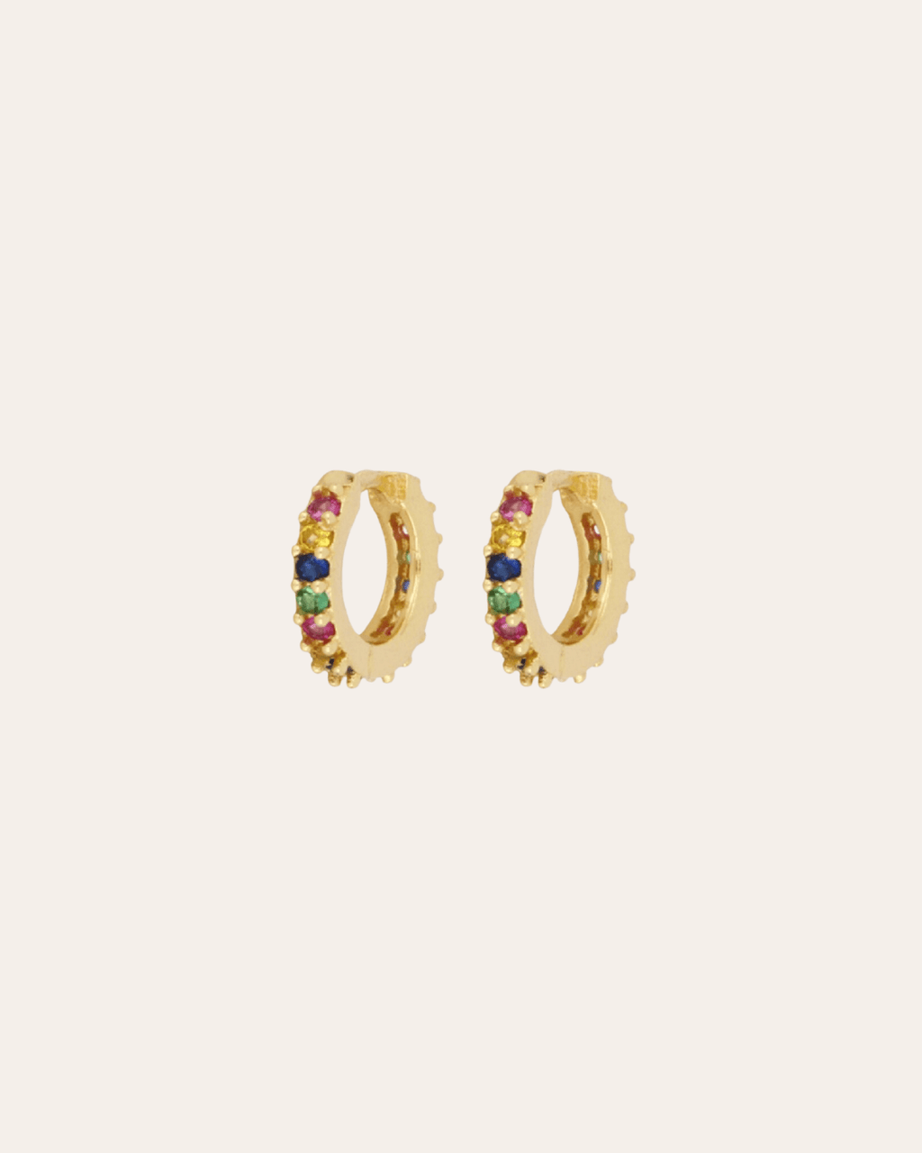 heylove PENDIENTES PENDIENTES RAINBOW CZ HOOPS