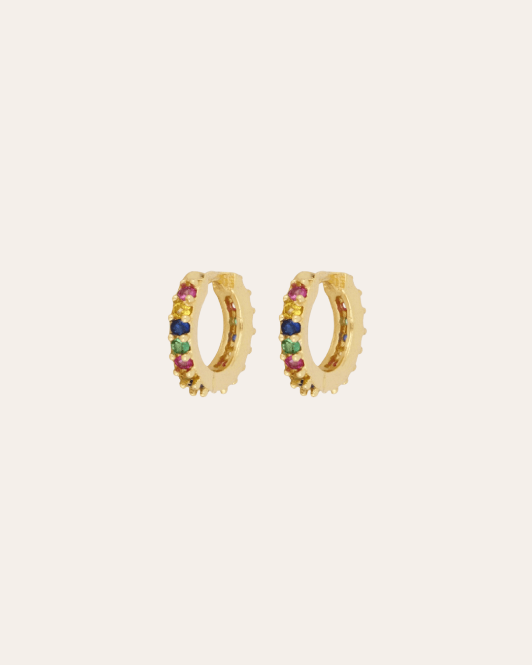 heylove PENDIENTES PENDIENTES RAINBOW CZ HOOPS