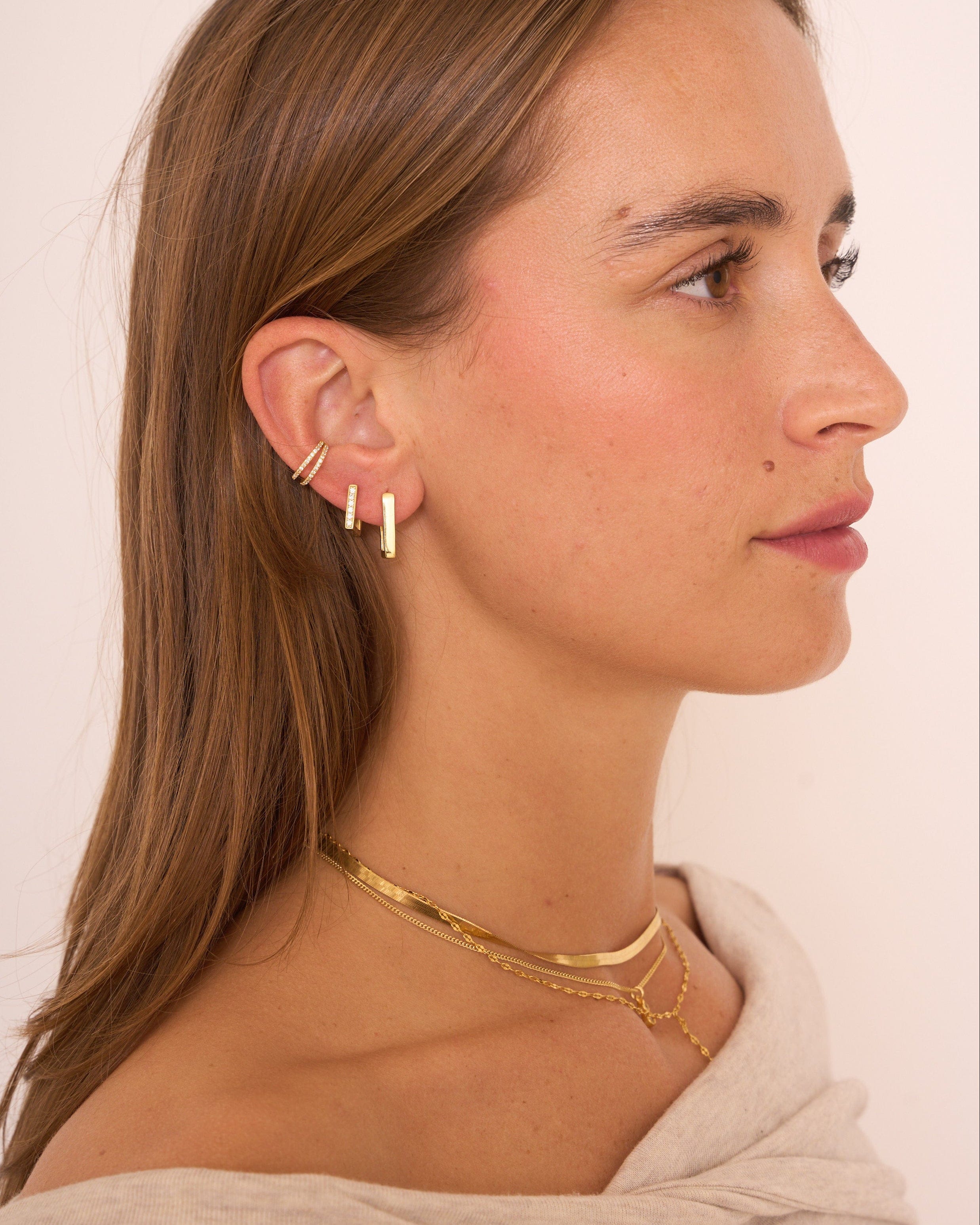 heylove PENDIENTES PENDIENTES RIVIERE SQUARE BOLD