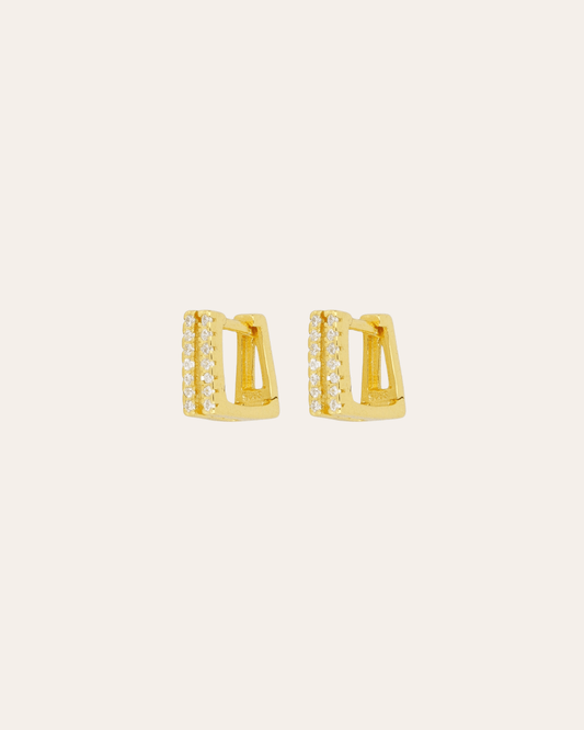 heylove PENDIENTES PENDIENTES RIVIERE SQUARE DOBLE