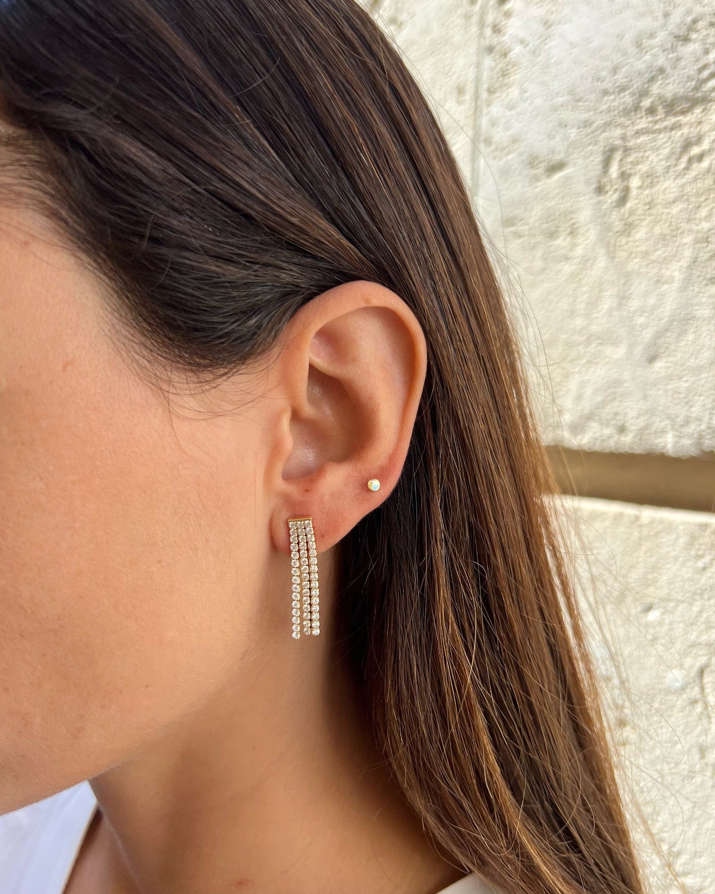 heylove PENDIENTES PENDIENTES RIVIERE TRIPLE